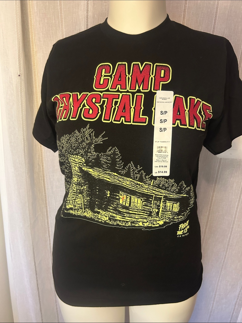 Threads 4 Thought Black Tee with Red and Neon Yellow Camp Graphic